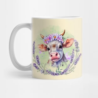 Happy Lavender Cow Mug